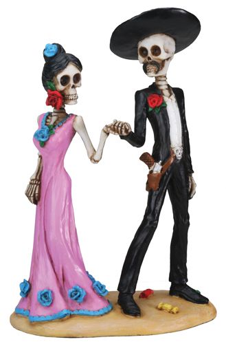 DOD FIRST DANCE SKELETON HALLOWEEN WEDDING CAKE TOPPER  