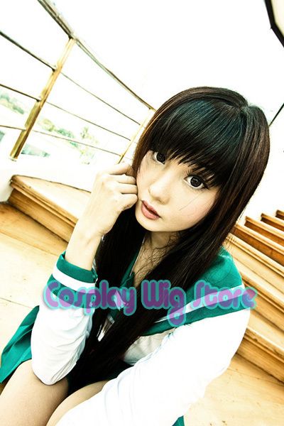 Inuyasha Kagome Higurashi Cosplay Straight Black Wig  