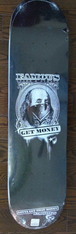 Famous Stars and Straps Limited Edition Money Skateboard Deck NIS NEW 