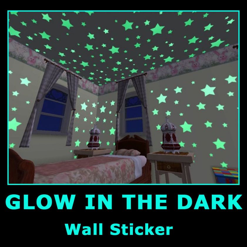 Glow in Dark Baby Room Baby Wall Stickers Decals Stars  