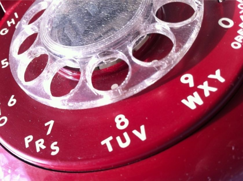 Vintage Red Western Electric Rotary desk phone   Working  