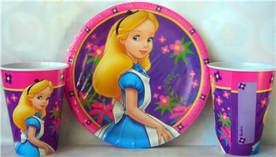 ALICE WONDERLAND 6 cups lunch plates TEA PARTY  