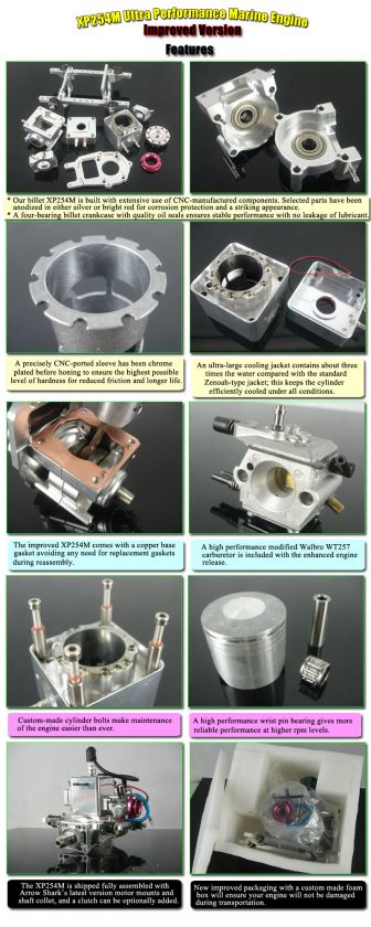 Arrow Shark Billet XP254M Marine Engine 2010 Improved Version  