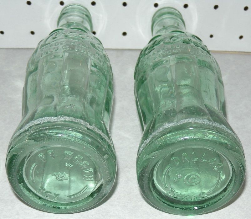   oz Texas Green Coca Cola Bottle Lot Dallas Ft Worth VTG Coke TX  