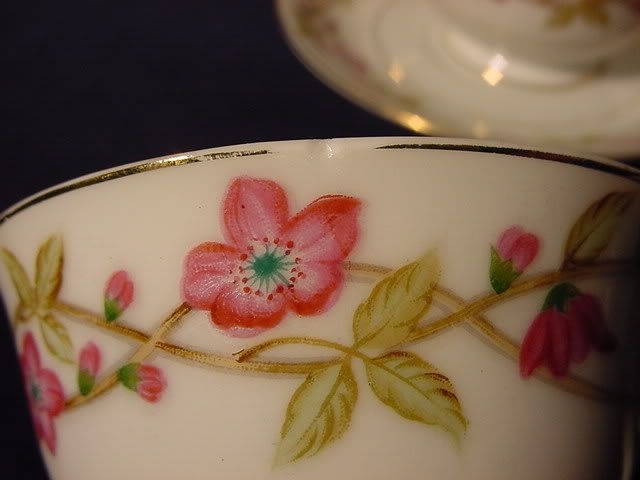 Vintage Valmont China Briar Rose Cups Saucers Plates  