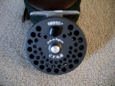 VINTAGE ORVIS CFO III FLY REEL w/ LEATHER ORVIS BAG ~ MADE IN ENGLAND 