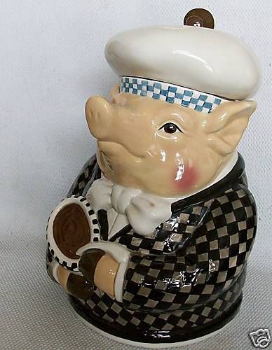 Dept Department 56 Jam Bon Chef Pig Cookie Jar  