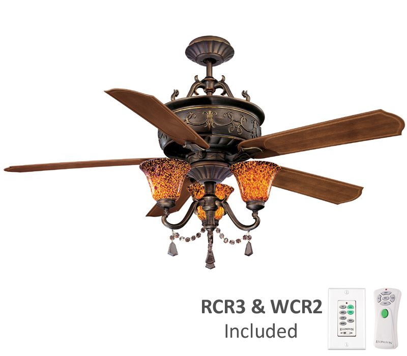 ELLINGTON 56 ASHFIELD AGED BRONZE Ceiling Fan w/ LIGHT  