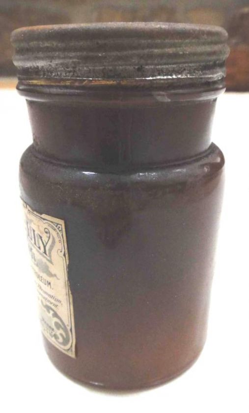 1906 antique PETROLEUM JELLY JAR lincoln university pa  