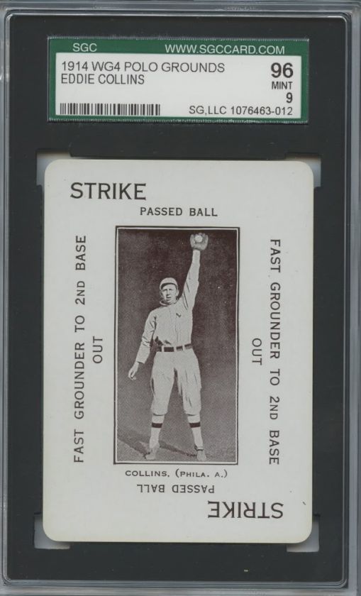 1914 Polo Grounds Game Card WG4 Eddie Collins SGC 96   