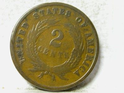 1864 VG SHIELD TWO CENT PIECE  SMALL MOTTO  ID#X978 99C N/R  