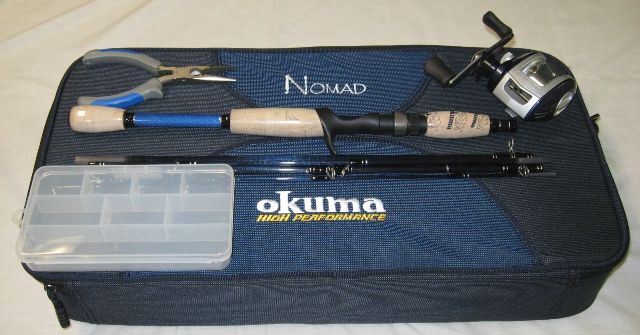 OKUMA NOMAD BAITCASTING ROD/REEL COMBO TRAVEL KIT NEW  