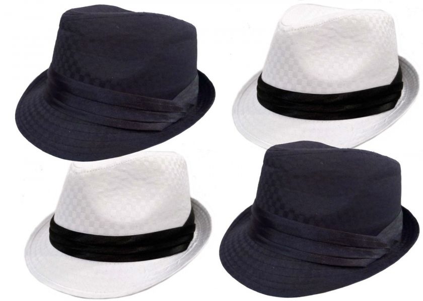 FEDORA TRILBY GANGSTER BUCKET HAT MEN WOMEN CAP Black Band  