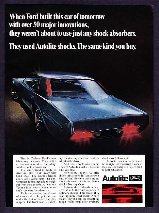 1969 Ford Techna Experimental Car photo Autolite Ad  