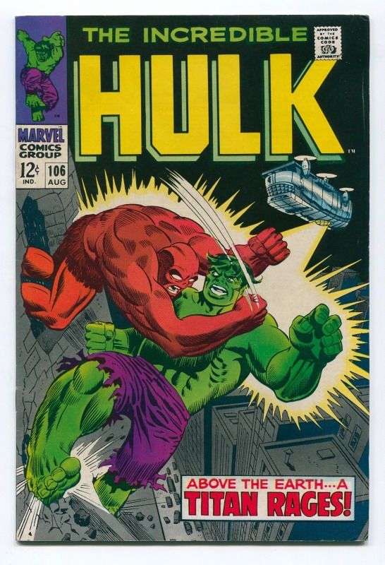 Incredible Hulk #106 Marvel Silver Age Comic Avengers  