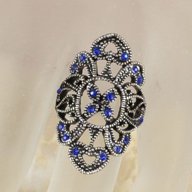 Wholesale 10pcs Vintage Peacock Cocktail Crystal Ring  