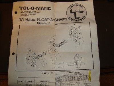 NORTHFIELD PLANER TOLOMATIC 1 1/2 shaft GEARBOXS  