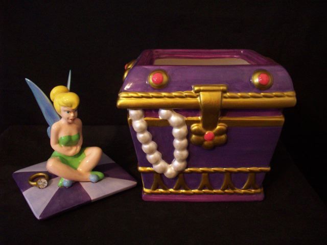 DISNEY TINKERBELL TREASURE CHEST COOKIE JAR #B866  