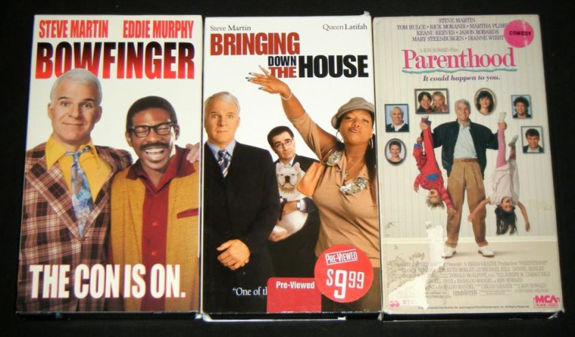 STEVE MARTIN 3 VHS MOVIE SET Bowfinger, Parenthood, & Bringing Down 