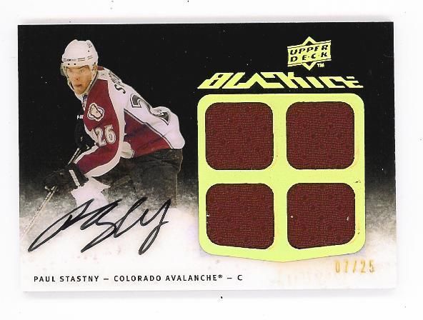 QJ PS 2009 10 UPPER DECK BLACK ICE QUAD JERSEY AUTO AUTOGRAPH PAUL 