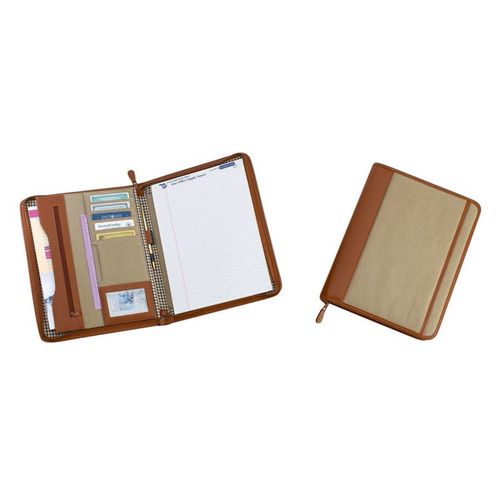 New Organizer Cotton Canvas Zippered Padfolio  