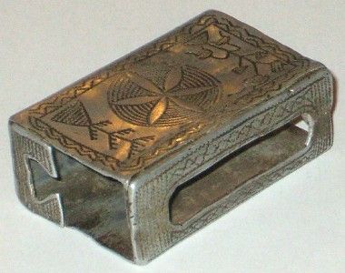 THIS MATCH BOX HOLDER MADE FROM ALLOY AND INTRICATELY ENGRAVED TO A 