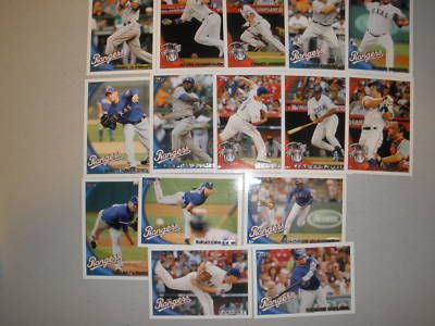 2010 Topps Update Texas Rangers Team Set (15)  