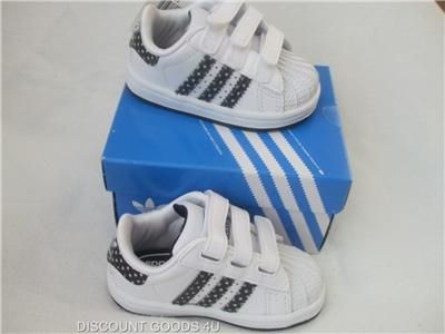 NEW ADIDAS SUPERSTAR 2 WHITE & BLACK GIRLS TENNIS SHOES SIZE 4  