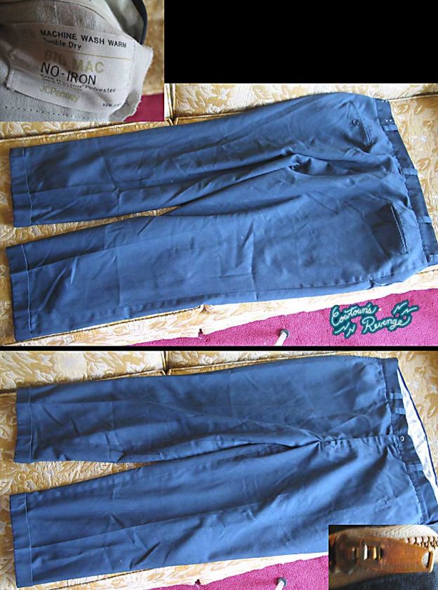 BIG MAC MENS VINTAGE 70s FACTORY WORK PANTS 38x30 BLUE  