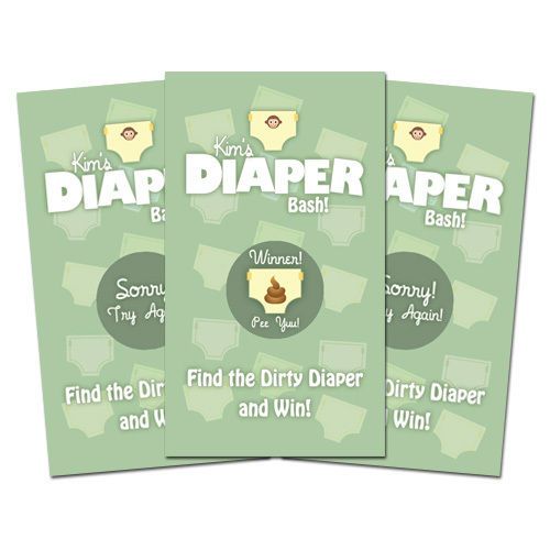 10 Diaper Shower Personalized Party Favors SCRATCH OFF GAMES  