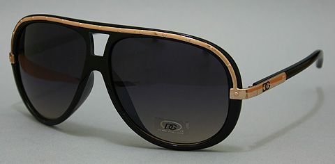MENs DG Millionaire Sunglasses BLACK Retro 70s 032  
