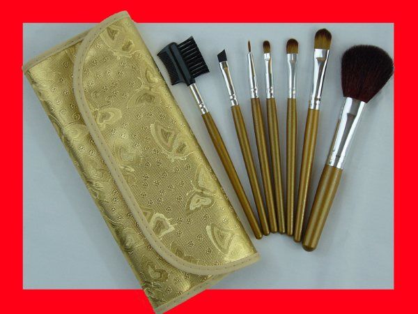 7pcs GOAT Makeup/Cosmetic Brushes Set Gold color B05  