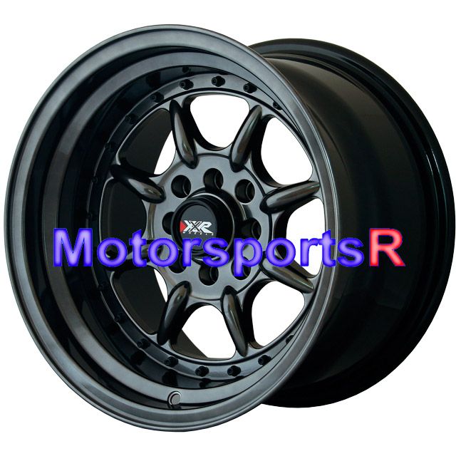   Chromium Black Wheels Rims Deep Dish Stance 4x100 Miata BMW E30  