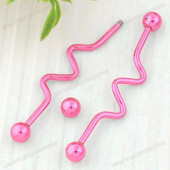   Barbell Industrial Bar Curve Tongue Ring 14ga Body Piercing Stainless