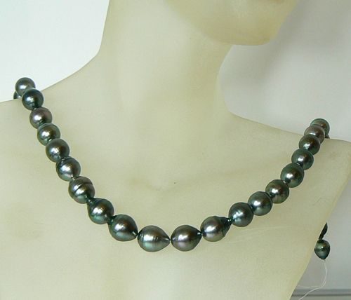 RARE SALTWATER BLACK TAHITIAN SOUTH SEA PEARLS STRAND  