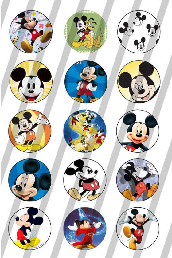 15 PreCut BottleCaps Mickey Mouse Inspired 1  Images for jewelry 