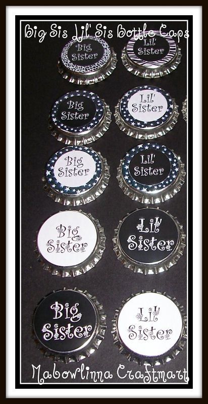 SALE 10 PC BIG SIS LIL SIS BOTTLECAPS 4 PENDANT CHOKER  