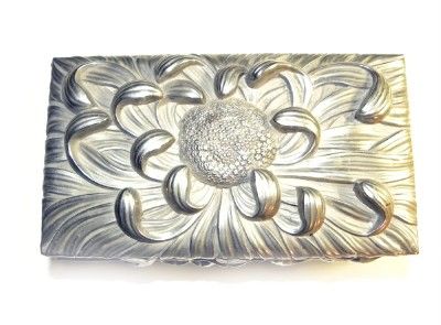 HEAVY SILVER Trinket BOX heavy VICTORIAN BOUDOIR  