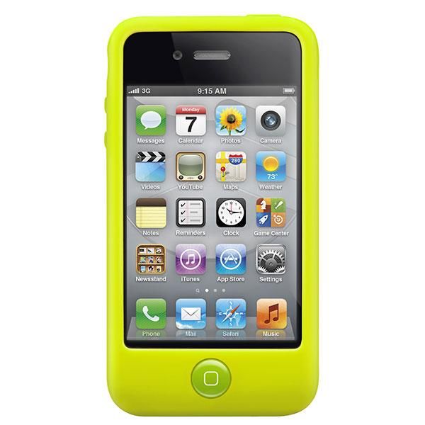 SwitchEasy Colors Silicone Case for iPhone 4 4S Lime w/ screen gurards 