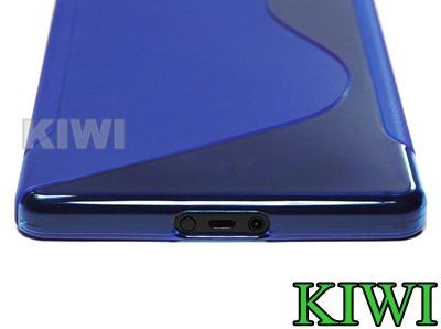 Screen LCD Protector + Blue TPU Wave Pattern Gel Soft Case Cover For 