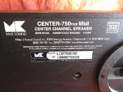 Sound LCR750CM2 Center Channel 750 THX MKII Speaker  