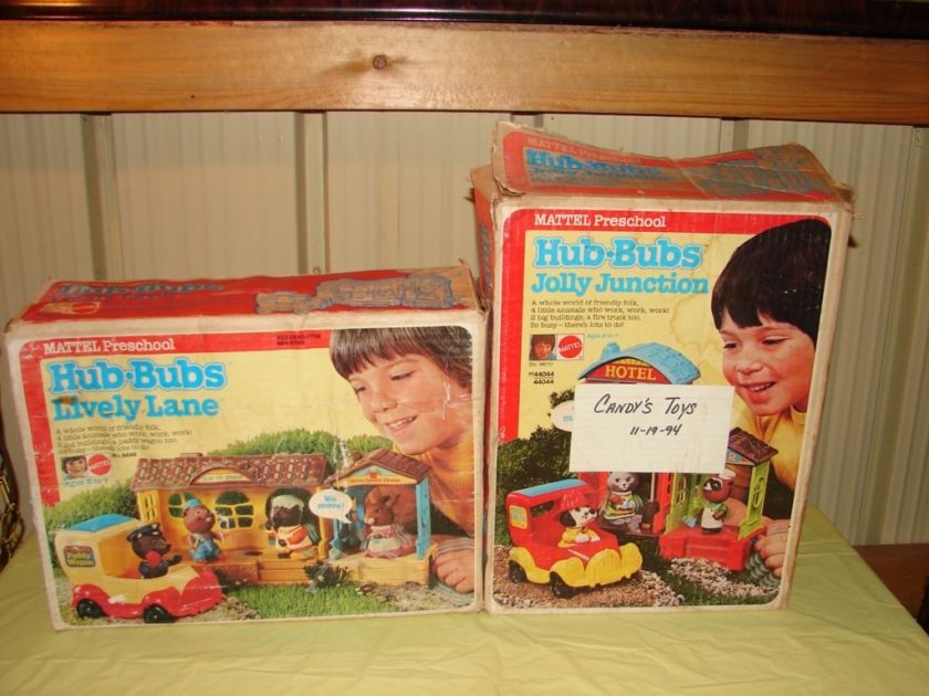 Two 1975 Mattel Hub Bubs Animal People & Playhouses W/B  