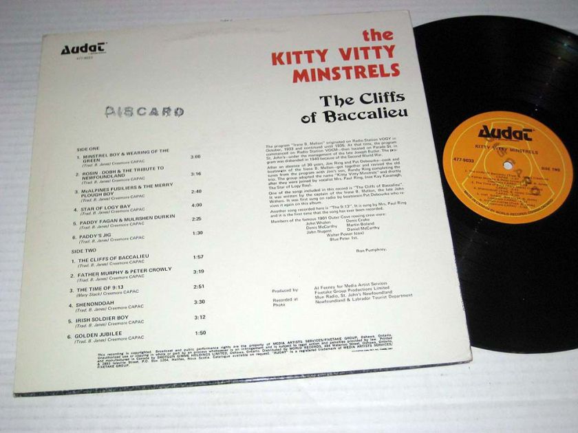 KITTY VITTY MINSTRELS The Cliffs Of Baccalieu AUDAT  