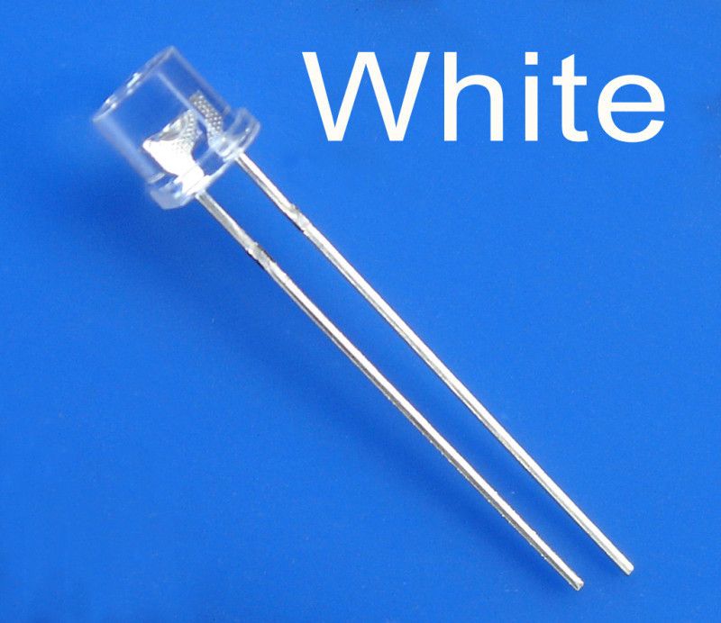 1000pcs 5mm 12000mcd Super Bright Flat Top White Leds  