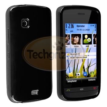 Black TPU Gel Case Cover Skin for Nokia C5 03 Mobile  