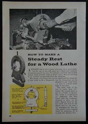 Steady Rest for a Shopsmith 1961 How To build PLANS  