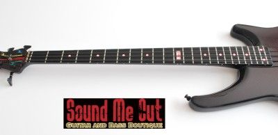 STATUS STEALTH BASS GUITAR RED WEAVE GRAPHITE FRONT + SIDE RED LEDS 