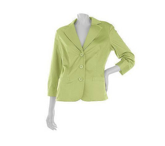 Linea by Louis DellOlio Cotton Sateen Blazer wNotch Collar ~ LLC 1X 