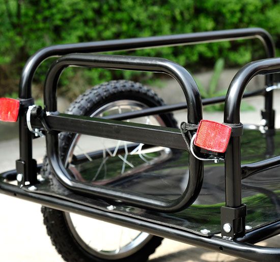 New Bicycle Bike Cargo Trailer Utility Luggage Cart Carrier Black W/4 