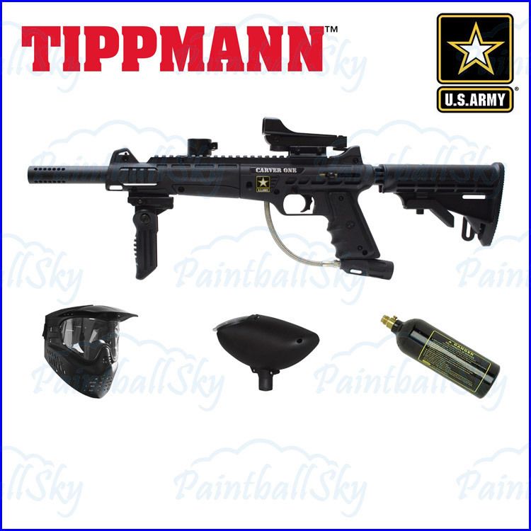 US Army Tippmann Carver One Attack Edition Paintball Marker W/ Goggle 